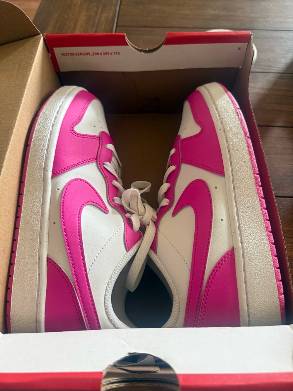 Women’s White and Pink Low-Top Sneakers